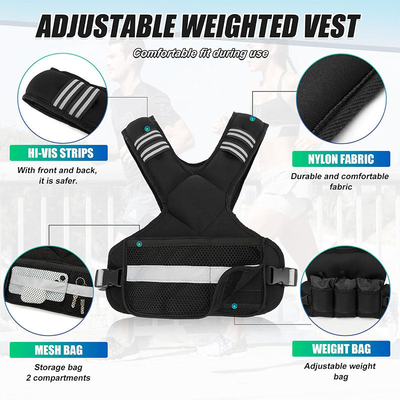 Chaleco Lastrado de Entrenamiento con Peso Ajustable (5, 10 y 15 kg)