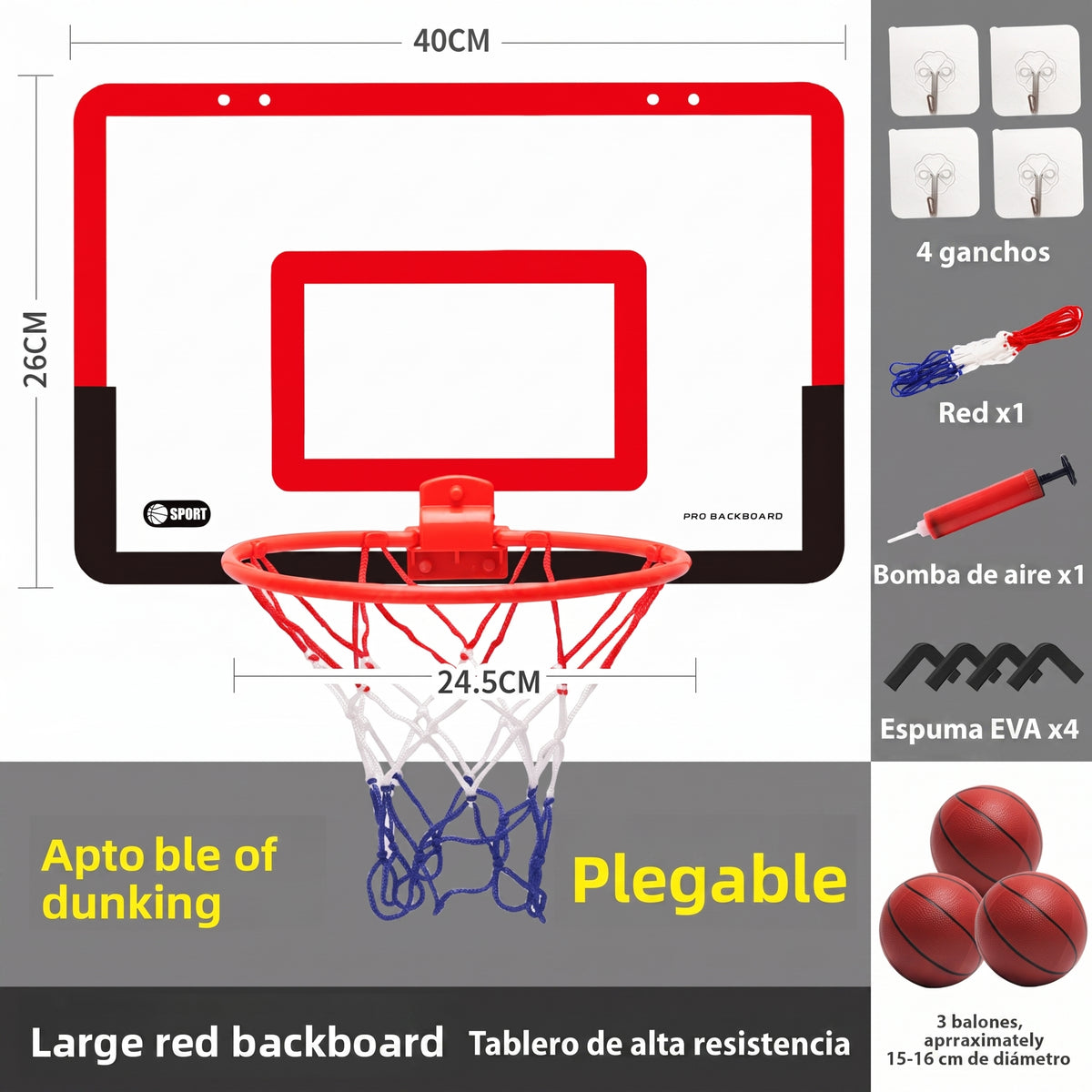 Mini Canasta de Baloncesto Sheutsoul – foto 2